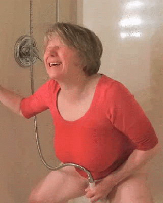 GILF Masturbates In Wet T-shirt GIFs By MarieRocks