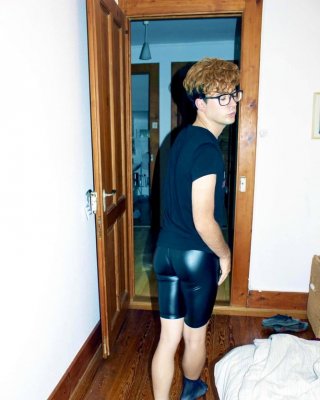 Young Twink pussyboy faggot with leather leggings #107150224