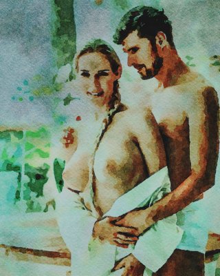 Erotic Digital Watercolor 15