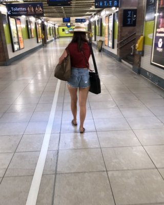 Little Slut At The Train Station This Morning