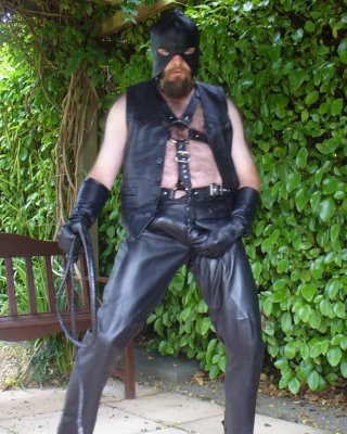 Leather Master Outdoors In Harness With Whip