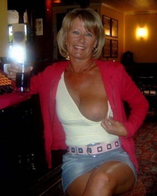 Grannies flashing one tit #80429004