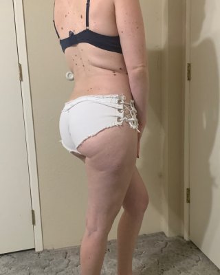 Bubble butt in booty short and cameltoe #106964539