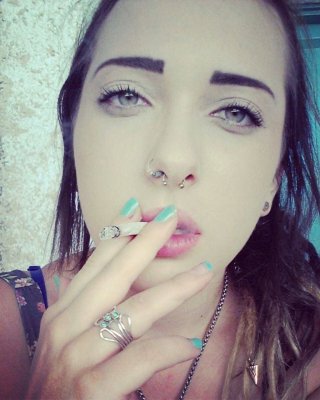 Jewish Hippie Party Girl Smoking