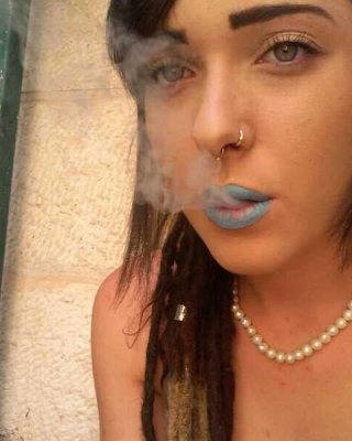 Jewish Hippie Party Girl Smoking