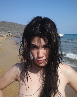 young Punk Rock Slut From Spain Exposed At Beach