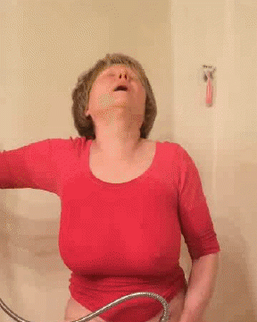 GILF Masturbates In Wet T-shirt GIFs By MarieRocks