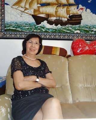 Beautiful non-nude asian granny posing #81576313