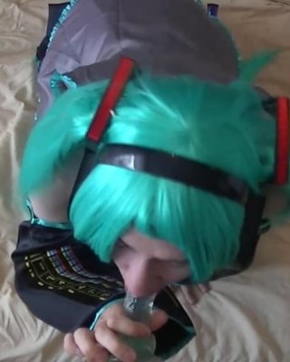 Crossdress Cosplay Miku POV Action