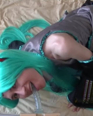 Crossdress Cosplay Miku POV Action