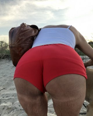 Leslie Skimpy Shorts See Through Shirt Camel Toes Tease