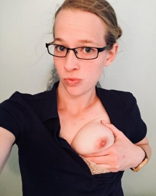 Sexy Dorky Redheaded MILF With Glasses Small Tits Hairy Cunt