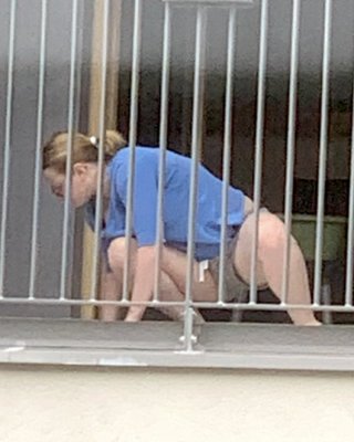 Chubby Neighbour On Balcony