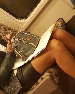 Street Pantyhose - Old Bitch In Tan Pantyhose On Train