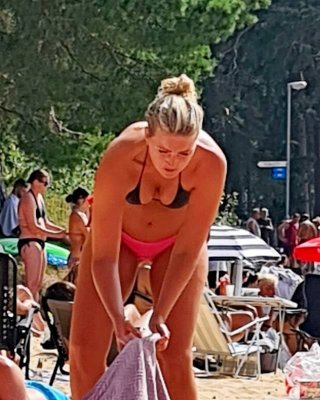 Swedish Beach Slut Covering Up Fail