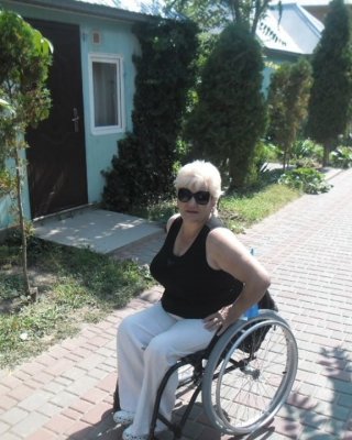 russian Polio Lady In Her Wheel Chair