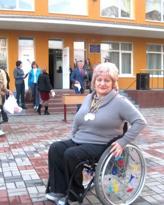 russian Polio Lady In Her Wheel Chair