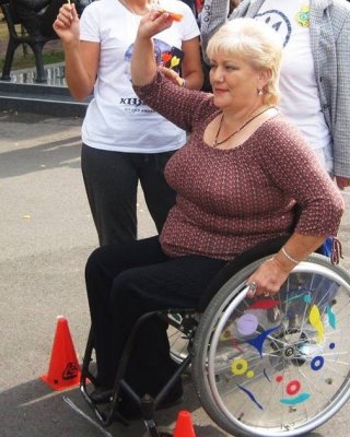 russian Polio Lady In Her Wheel Chair