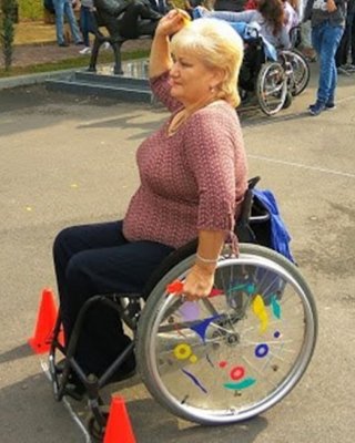 russian Polio Lady In Her Wheel Chair