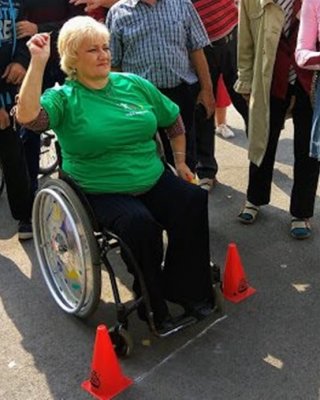 russian Polio Lady In Her Wheel Chair