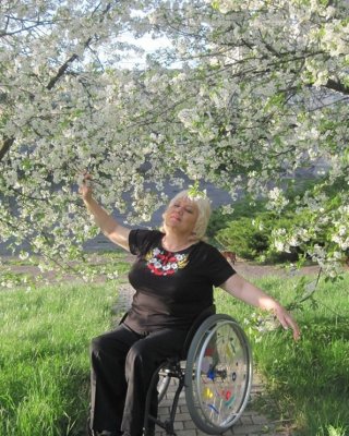 russian Polio Lady In Her Wheel Chair