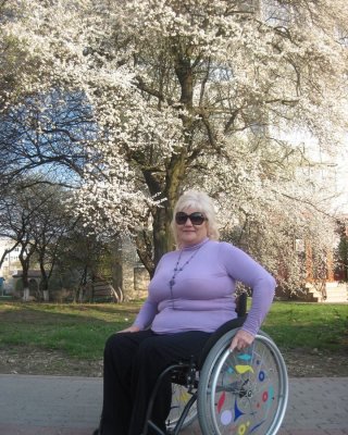 russian Polio Lady In Her Wheel Chair