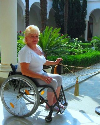 russian Polio Lady In Her Wheel Chair