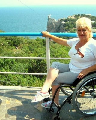 russian Polio Lady In Her Wheel Chair