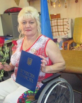 russian Polio Lady In Her Wheel Chair