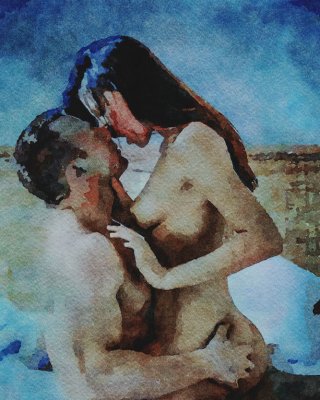 Erotic Digital Watercolor 2