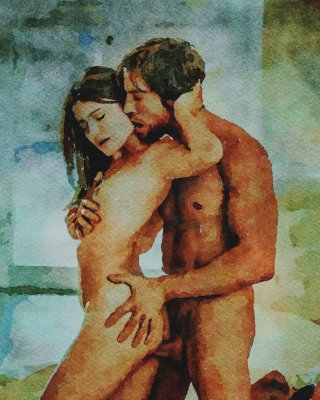 Erotic Digital Watercolor 2