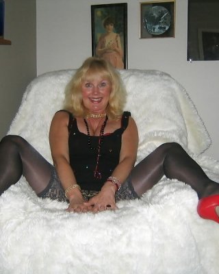 Gorgeous Blonde Granny In Sexy Red Heels