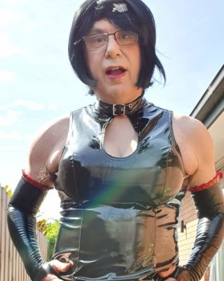 Slutty Rachel Latex In PVC Black Dress