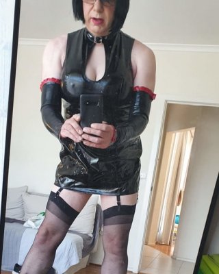 Slutty Rachel Latex In PVC Black Dress