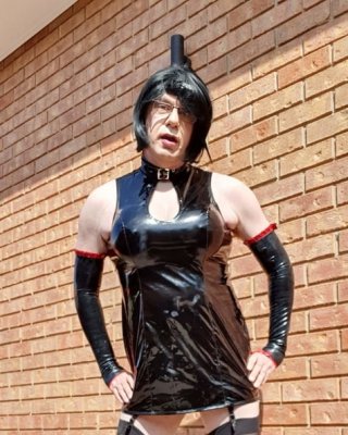 Slutty Rachel Latex In PVC Black Dress