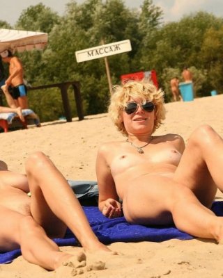 Two Russian Milfs At Public Beach