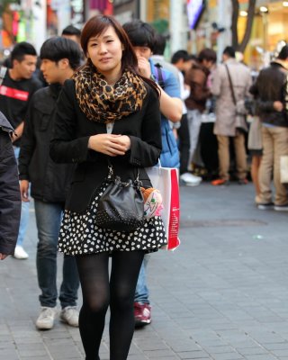 Street Pantyhose - Real Life Asian Cunt In Tights