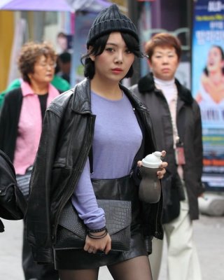 Street Pantyhose - Real Life Asian Cunt In Tights