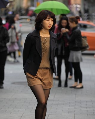 Street Pantyhose - Real Life Asian Cunt In Tights