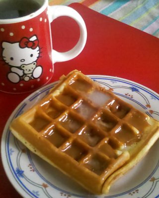 Cum on food! Waffle with milk caramel &amp; cum (from 2012) #106917791